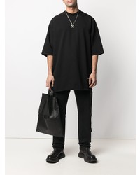 schwarzes T-Shirt mit einem Rundhalsausschnitt von Rick Owens DRKSHDW