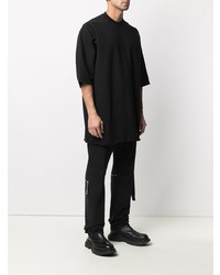 schwarzes T-Shirt mit einem Rundhalsausschnitt von Rick Owens DRKSHDW