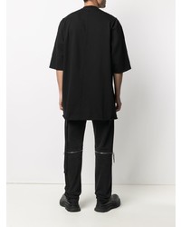 schwarzes T-Shirt mit einem Rundhalsausschnitt von Rick Owens DRKSHDW