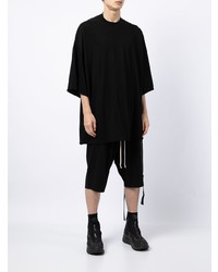 schwarzes T-Shirt mit einem Rundhalsausschnitt von Rick Owens DRKSHDW