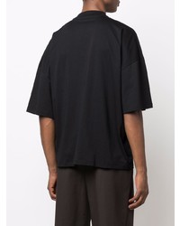 schwarzes T-Shirt mit einem Rundhalsausschnitt von Jil Sander