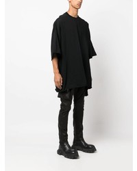 schwarzes T-Shirt mit einem Rundhalsausschnitt von Rick Owens