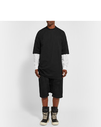 schwarzes T-Shirt mit einem Rundhalsausschnitt von Rick Owens