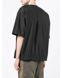 schwarzes T-Shirt mit einem Rundhalsausschnitt von Sacai