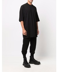 schwarzes T-Shirt mit einem Rundhalsausschnitt von Rick Owens DRKSHDW