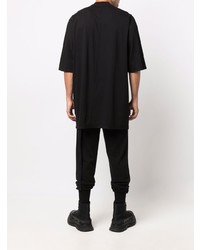 schwarzes T-Shirt mit einem Rundhalsausschnitt von Rick Owens DRKSHDW