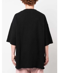 schwarzes T-Shirt mit einem Rundhalsausschnitt von Rick Owens