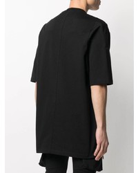 schwarzes T-Shirt mit einem Rundhalsausschnitt von Rick Owens