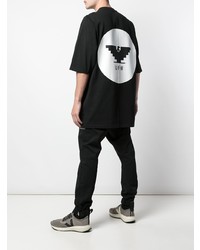 schwarzes T-Shirt mit einem Rundhalsausschnitt von Rick Owens