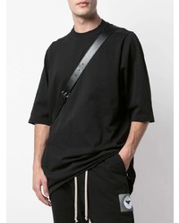 schwarzes T-Shirt mit einem Rundhalsausschnitt von Rick Owens