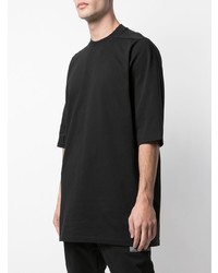 schwarzes T-Shirt mit einem Rundhalsausschnitt von Rick Owens