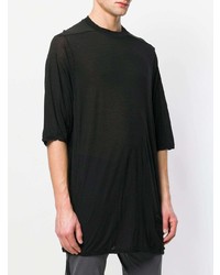 schwarzes T-Shirt mit einem Rundhalsausschnitt von Rick Owens DRKSHDW