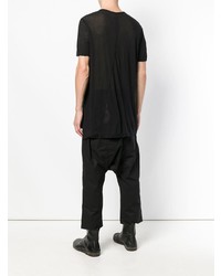 schwarzes T-Shirt mit einem Rundhalsausschnitt von Rick Owens DRKSHDW