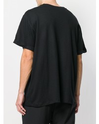 schwarzes T-Shirt mit einem Rundhalsausschnitt von Martin Asbjorn