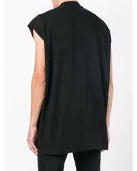 schwarzes T-Shirt mit einem Rundhalsausschnitt von Rick Owens