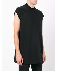 schwarzes T-Shirt mit einem Rundhalsausschnitt von Rick Owens