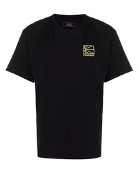 schwarzes T-Shirt mit einem Rundhalsausschnitt von PACCBET