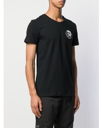 schwarzes T-Shirt mit einem Rundhalsausschnitt von Diesel