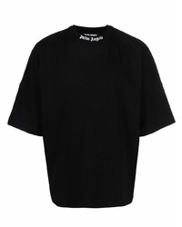 schwarzes T-Shirt mit einem Rundhalsausschnitt von Palm Angels