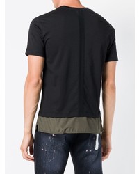 schwarzes T-Shirt mit einem Rundhalsausschnitt von Les Hommes Urban