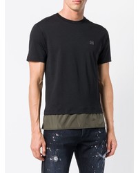 schwarzes T-Shirt mit einem Rundhalsausschnitt von Les Hommes Urban