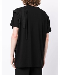 schwarzes T-Shirt mit einem Rundhalsausschnitt von Yohji Yamamoto