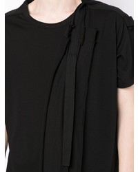 schwarzes T-Shirt mit einem Rundhalsausschnitt von Yohji Yamamoto