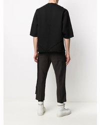 schwarzes T-Shirt mit einem Rundhalsausschnitt von Rick Owens DRKSHDW