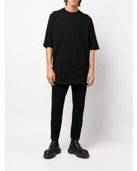 schwarzes T-Shirt mit einem Rundhalsausschnitt von Rick Owens