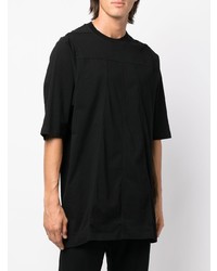 schwarzes T-Shirt mit einem Rundhalsausschnitt von Rick Owens