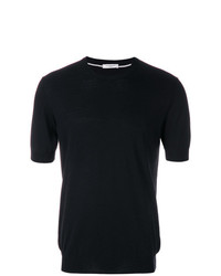 schwarzes T-Shirt mit einem Rundhalsausschnitt von Paolo Pecora