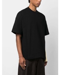 schwarzes T-Shirt mit einem Rundhalsausschnitt von Jil Sander