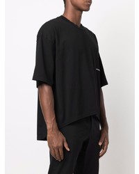 schwarzes T-Shirt mit einem Rundhalsausschnitt von White Mountaineering