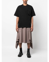 schwarzes T-Shirt mit einem Rundhalsausschnitt von Jil Sander