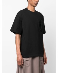 schwarzes T-Shirt mit einem Rundhalsausschnitt von Jil Sander