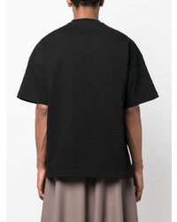 schwarzes T-Shirt mit einem Rundhalsausschnitt von Jil Sander