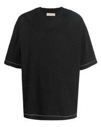 schwarzes T-Shirt mit einem Rundhalsausschnitt von Paura
