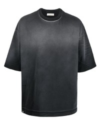 schwarzes T-Shirt mit einem Rundhalsausschnitt von Paura