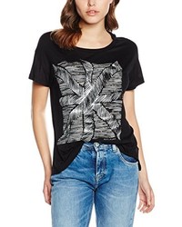 schwarzes T-Shirt mit einem Rundhalsausschnitt von Pepe Jeans
