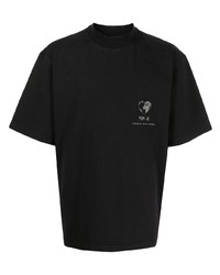 schwarzes T-Shirt mit einem Rundhalsausschnitt von Perks And Mini