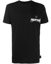 schwarzes T-Shirt mit einem Rundhalsausschnitt von Philipp Plein