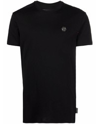 schwarzes T-Shirt mit einem Rundhalsausschnitt von Philipp Plein