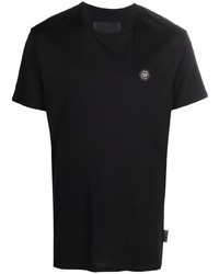 schwarzes T-Shirt mit einem Rundhalsausschnitt von Philipp Plein