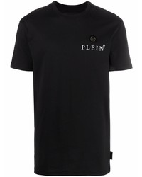 schwarzes T-Shirt mit einem Rundhalsausschnitt von Philipp Plein