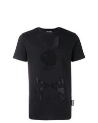 schwarzes T-Shirt mit einem Rundhalsausschnitt von Philipp Plein