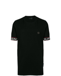 schwarzes T-Shirt mit einem Rundhalsausschnitt von Philipp Plein