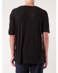 schwarzes T-Shirt mit einem Rundhalsausschnitt von T by Alexander Wang