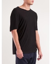 schwarzes T-Shirt mit einem Rundhalsausschnitt von T by Alexander Wang