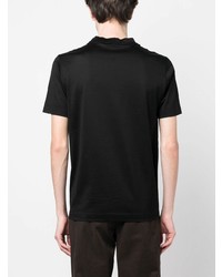 schwarzes T-Shirt mit einem Rundhalsausschnitt von Canali