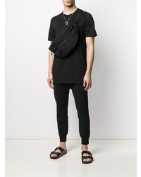 schwarzes T-Shirt mit einem Rundhalsausschnitt von Rick Owens DRKSHDW